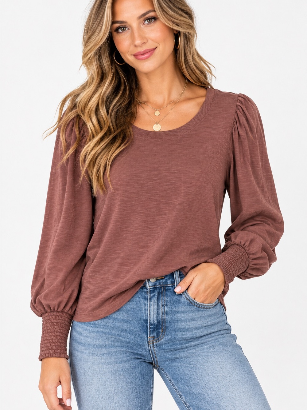 Nation Los Angeles Loren Puff-Sleeve Tee
Long Sleeve Top Anthropologie $108